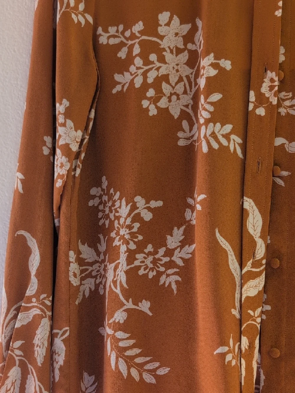 Sezane NWT Ann Orange Floral Silk Blouse - Picture 3 of 6